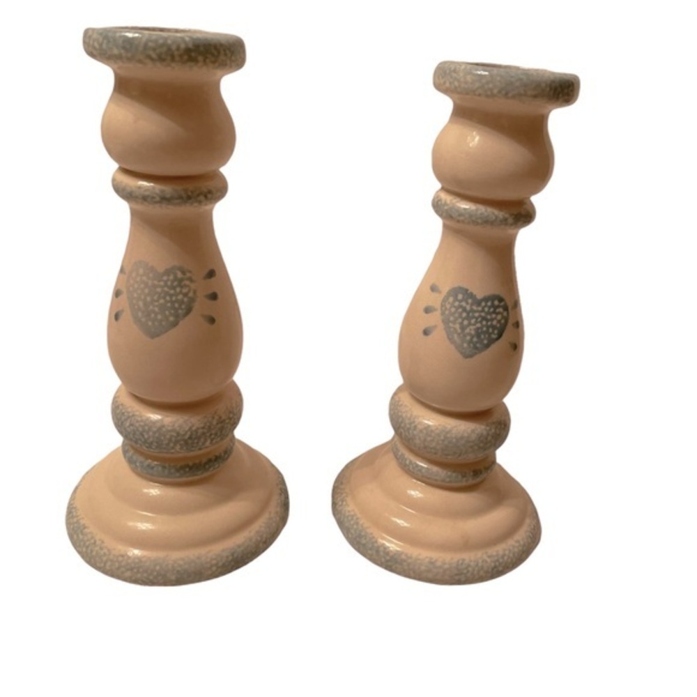 Ceramic Heart Candlestick holders